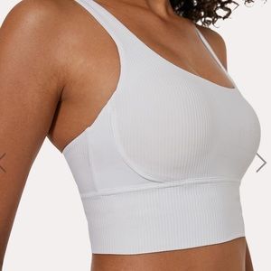 NWT! Ribbed White Sports Bra Crop Top